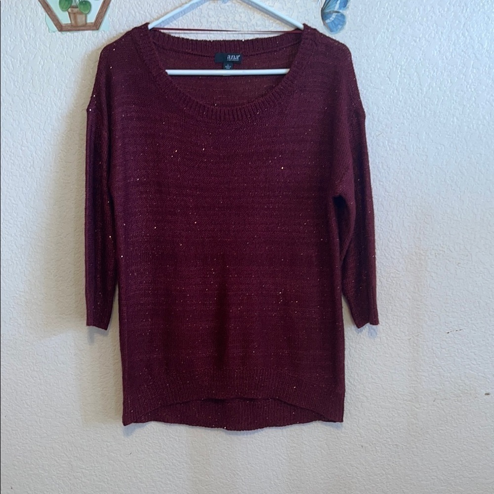 a.n.a Red Cardigan with Relaxed Fit and Three Quarter Sleeves